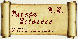 Mateja Miloičić vizit kartica